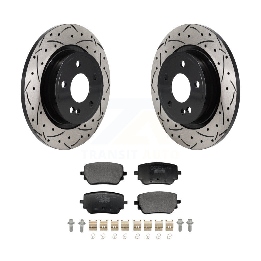 Kit de plaquettes en céramique de Rotor de frein à disque à fente percée à revêtement arrière pour Mercedes-Benz A22