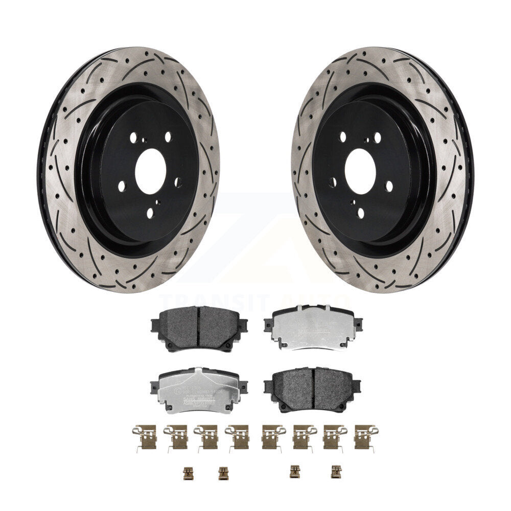 Kit de plaquettes de frein en céramique, Rotors de frein à fente arrière percés pour Toyota Highlander Lexus RX35