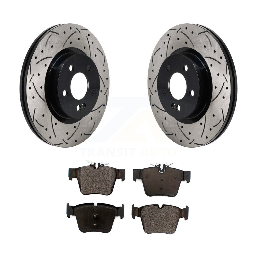 Rotor de frein à fente percée arrière et Kit de plaquettes en céramique pour Mercedes-Benz GLC300 C43 AM