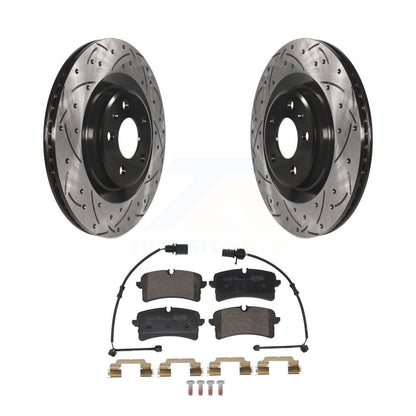 Kit de plaquettes en céramique de Rotor de frein à disque fendu percé à revêtement arrière pour Audi A7 Quattr