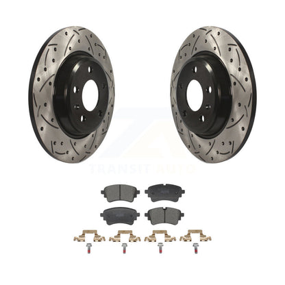 Rotor de frein à fente arrière percé et Kit de plaquettes en céramique pour Audi A4 Quattro A5 Sportbac