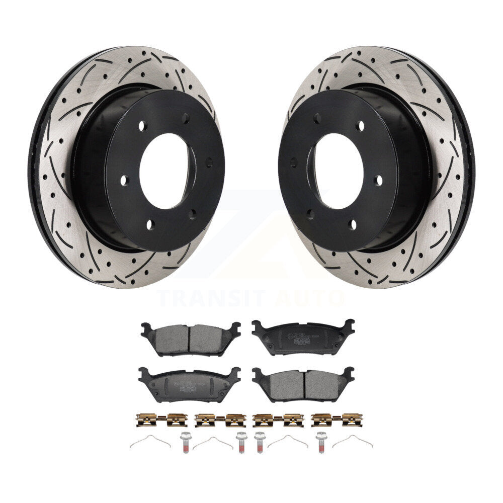 Kit de plaquettes en céramique pour rotors de frein à disque, fente de perçage arrière, pour Ford Bronco 2022 2023 3.0