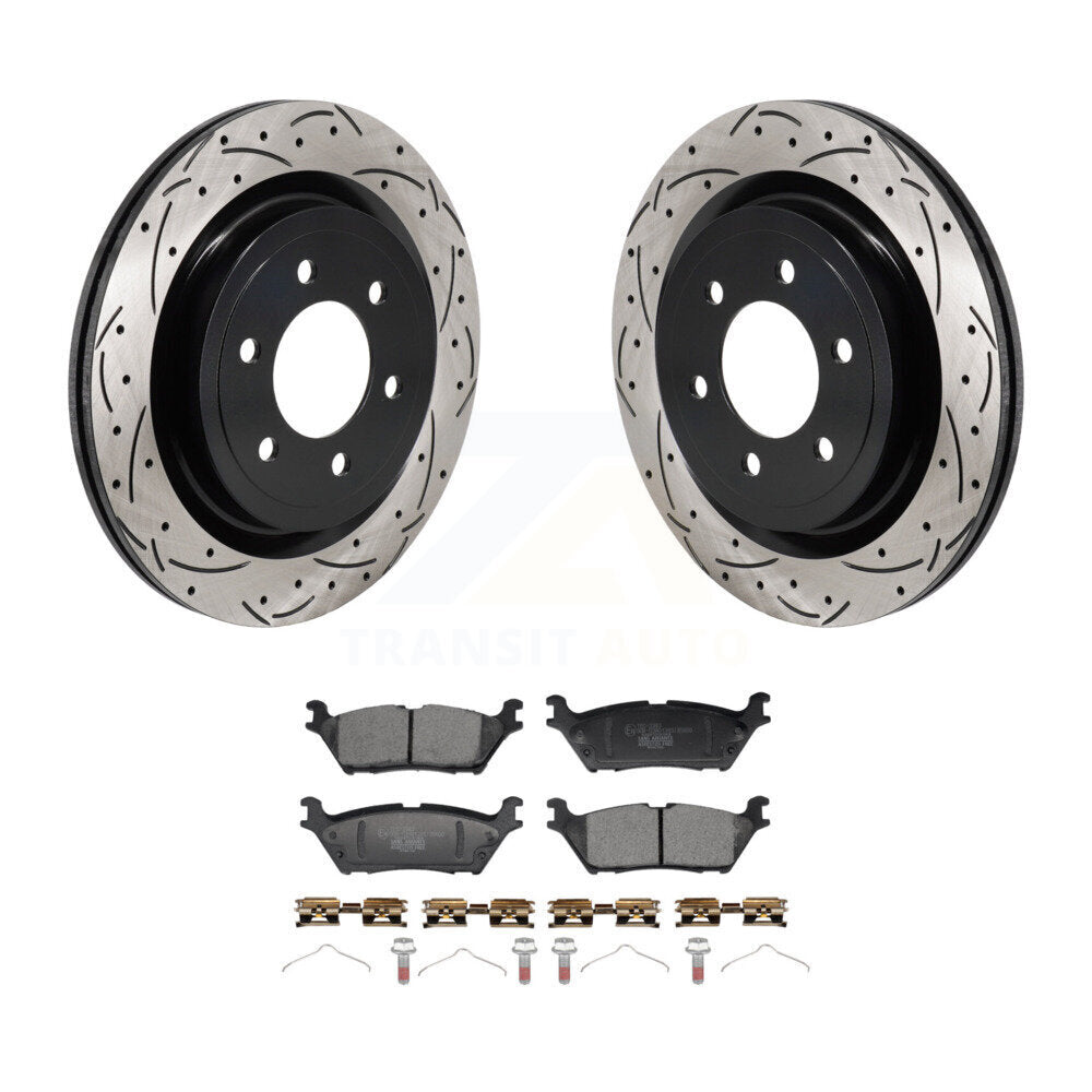 Kit de plaquettes en céramique pour Rotor de frein à disque, fente de perçage arrière, pour Ford F-150 Lightnin
