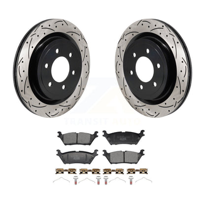 Kit de plaquettes en céramique pour Rotor de frein à disque, fente de perçage arrière, pour Ford F-150 Lightnin