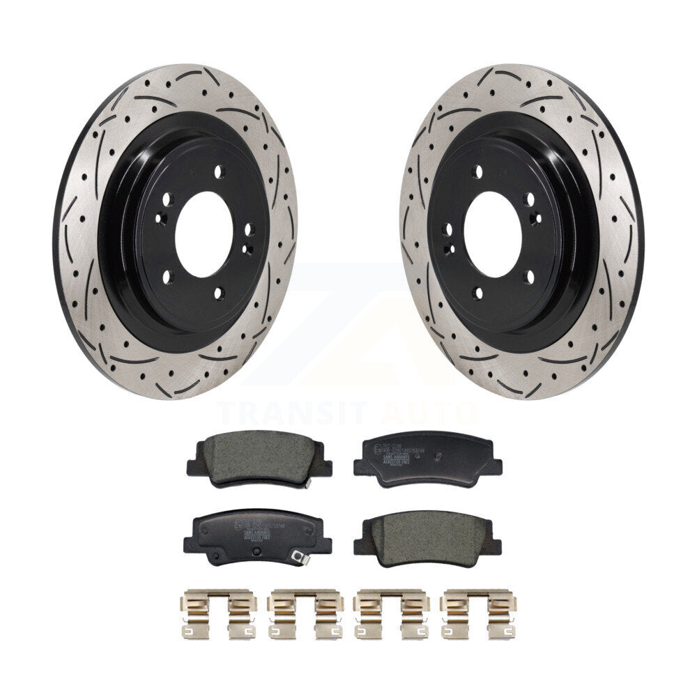 Kit de plaquettes en céramique pour Rotor de frein à disque, fente de perçage arrière, pour Hyundai Tucson Kia Sportag