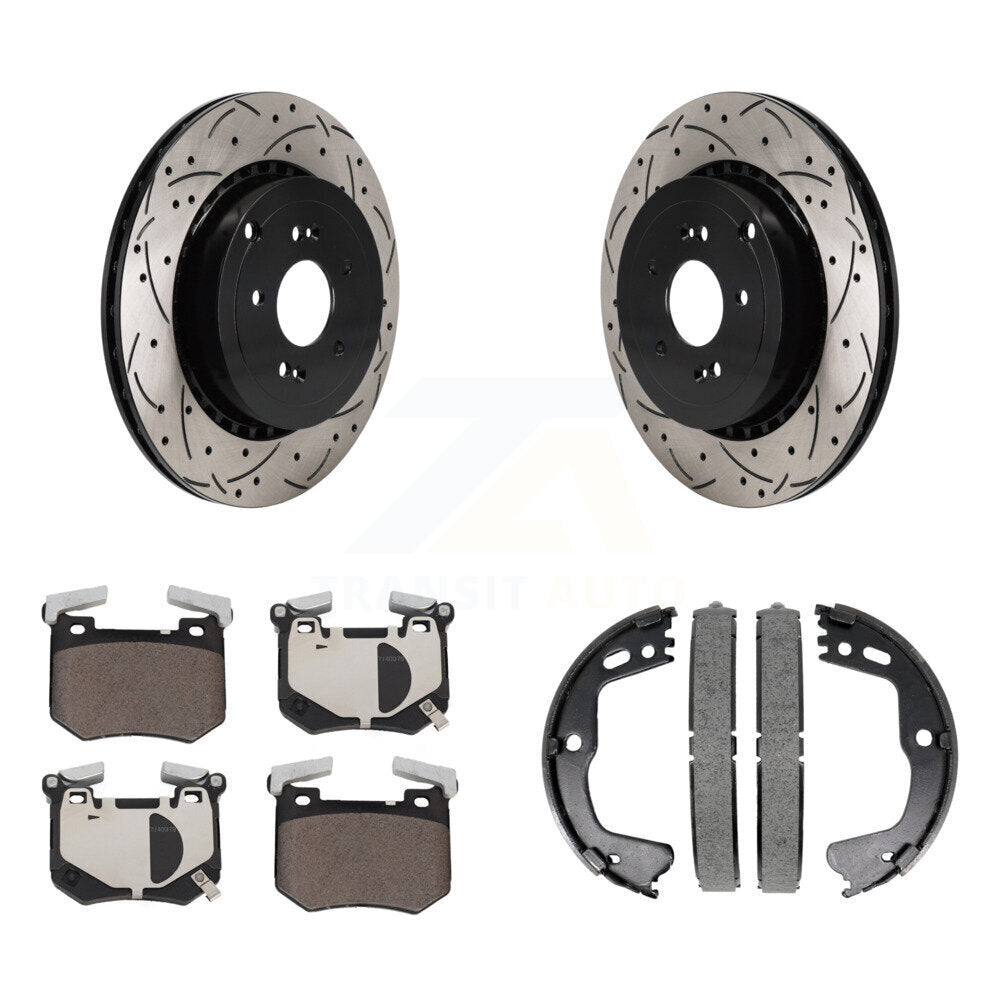 Kit de chaussures de stationnement à disque arrière, Rotors percés et fendus, plaquettes en céramique, pour Kia G70