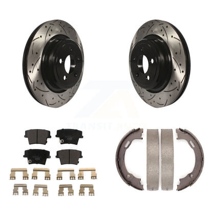 Kit de plaquettes en céramique et de chaussures de stationnement à disque arrière, Rotors percés et fendus, pour Dodge