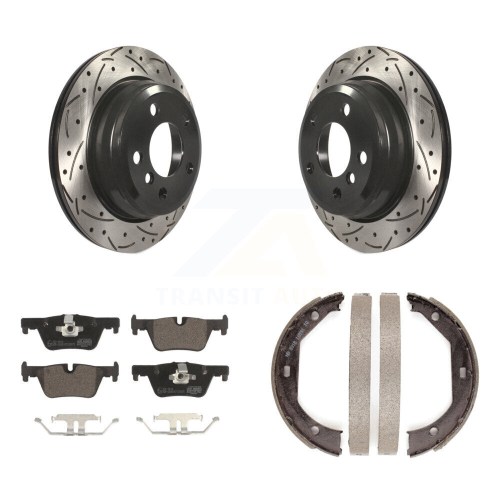 Kit de chaussures de stationnement avec disques arrière percés et fendus, plaquettes en céramique, pour BMW 328i