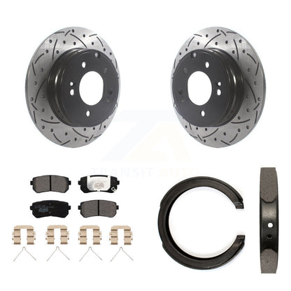 Kit de chaussures de stationnement à disques arrière, Rotors percés et fendus, plaquettes en céramique, pour Kia Optim