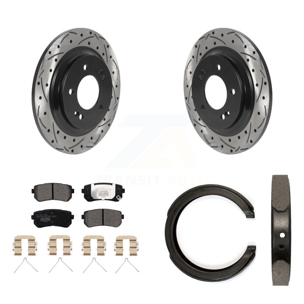Kit de chaussures de stationnement à disques arrière, Rotors percés et fendus, plaquettes en céramique, pour Kia Optim