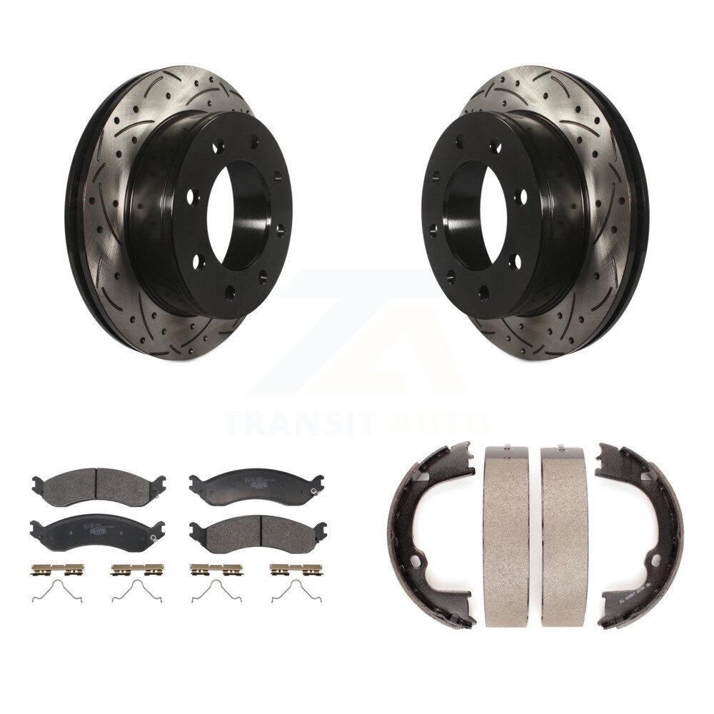 Kit de chaussures de stationnement à disques arrière, Rotors percés et fendus, plaquettes en céramique, pour GMC Savan