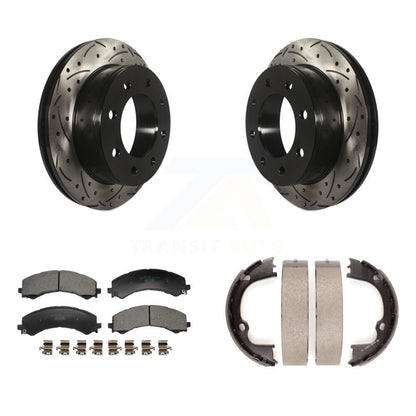 Kit de chaussures de stationnement à disques arrière, Rotors percés et fendus, plaquettes en céramique, pour GMC Savan