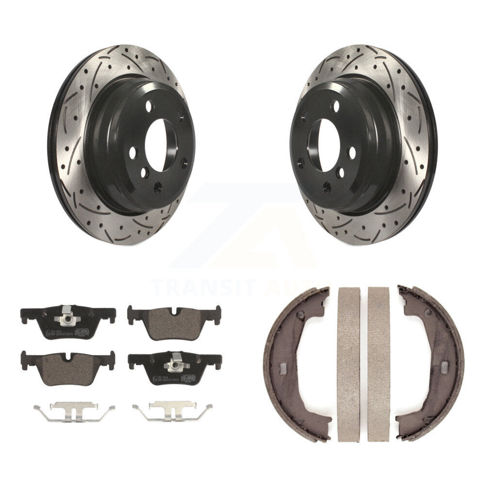 Kit de chaussures de stationnement avec disques arrière percés et fendus, plaquettes en céramique, pour BMW 320i