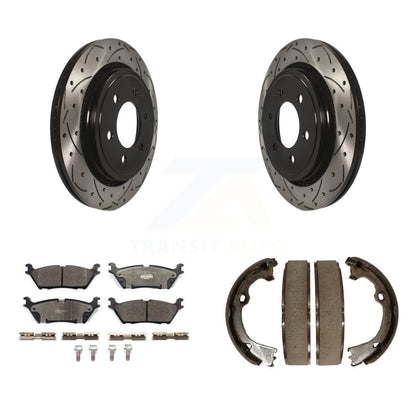 Kit de chaussures de stationnement à disque arrière, Rotors percés et fendus, plaquettes en céramique, pour Ford F-15