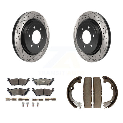 Kit de chaussures de stationnement à disque arrière, Rotors percés et fendus, plaquettes en céramique, pour Ford F-15