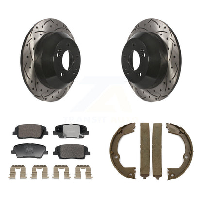 Kit de chaussures de stationnement à disque arrière, Rotors percés et fendus, plaquettes en céramique, pour Hyundai F