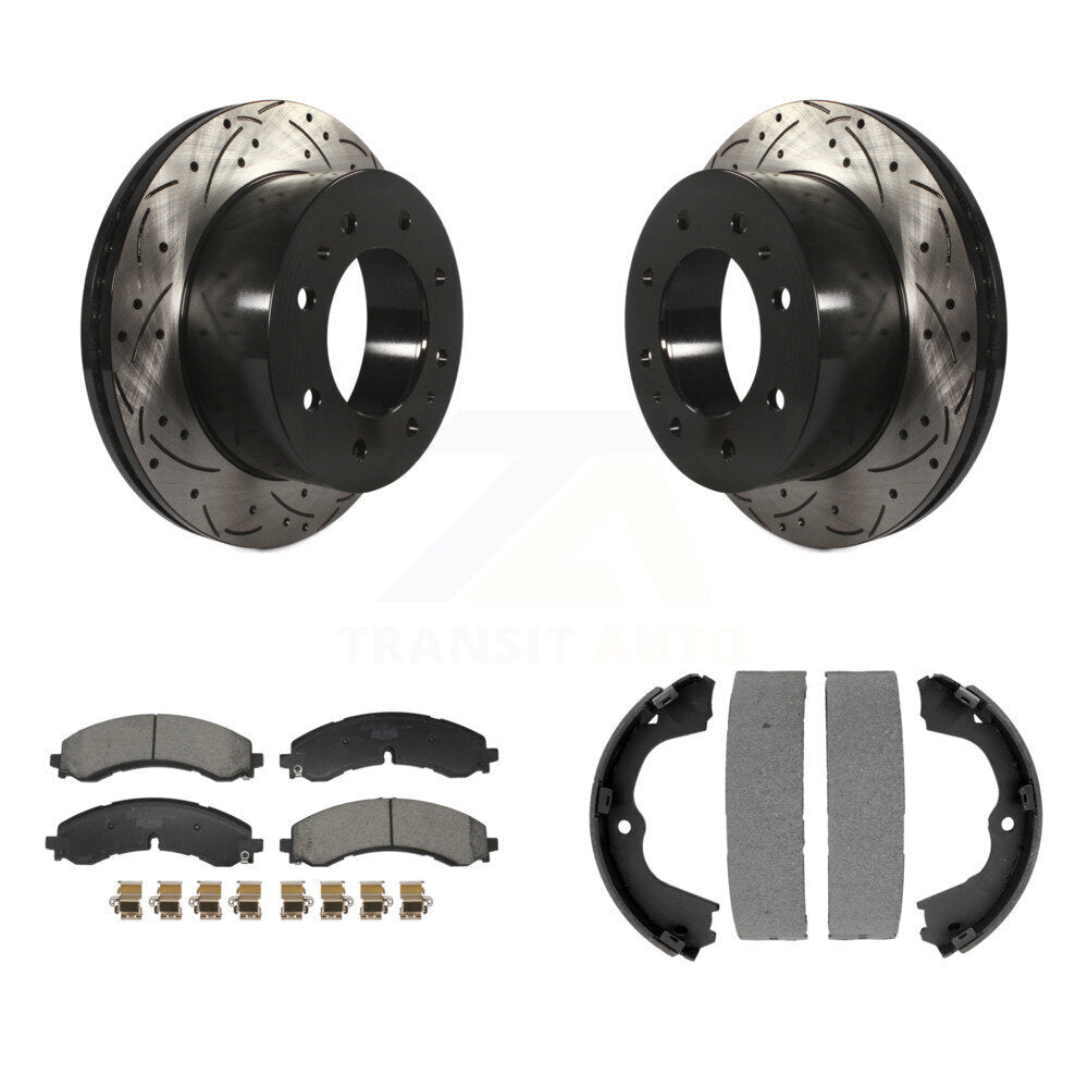 Kit de chaussures de stationnement à disques arrière, Rotors percés et fendus, plaquettes en céramique, pour GMC Sierr