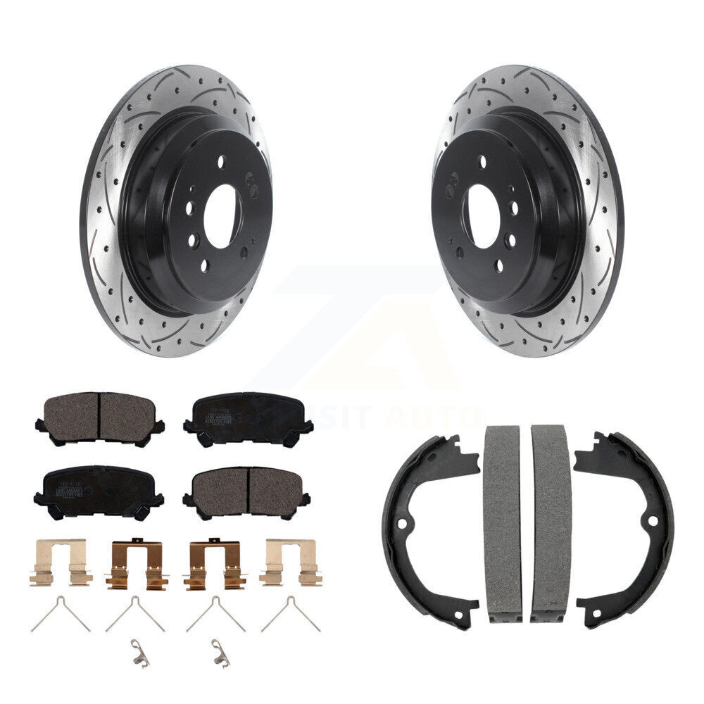 Kit de patins en céramique et de chaussures de stationnement, disques arrière percés et fendus, pour Honda