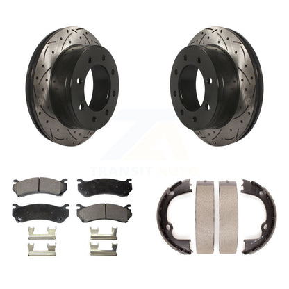 Kit de chaussures de stationnement à disques arrière, Rotors percés et fendus, plaquettes en céramique, pour GMC 2500