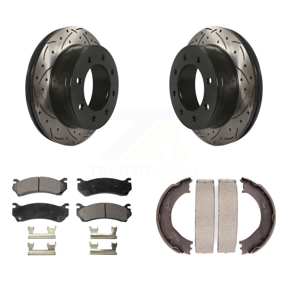 Kit de chaussures de stationnement avec disques arrière percés et fendus, plaquettes en céramique, pour Chevrolet