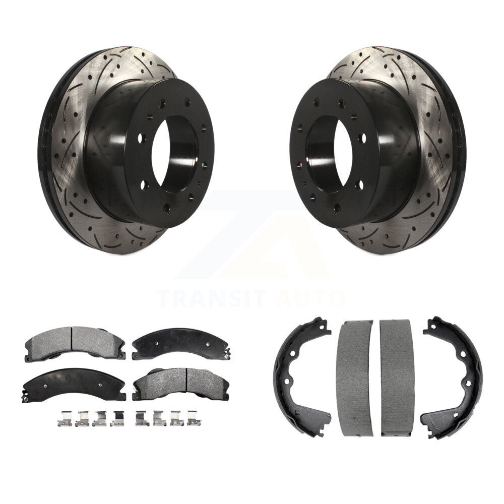 Kit de chaussures de stationnement à disques arrière, Rotors percés et fendus, plaquettes en céramique, pour GMC Sierr