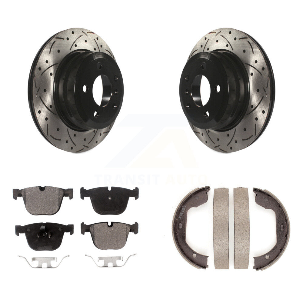 Kit de plaquettes en céramique et de chaussures de stationnement à disque arrière, Rotors percés et fendus, pour BMW X