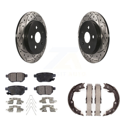 Kit de plaquettes en céramique et de chaussures de stationnement à disque arrière, Rotors percés et fendus, pour Toyot