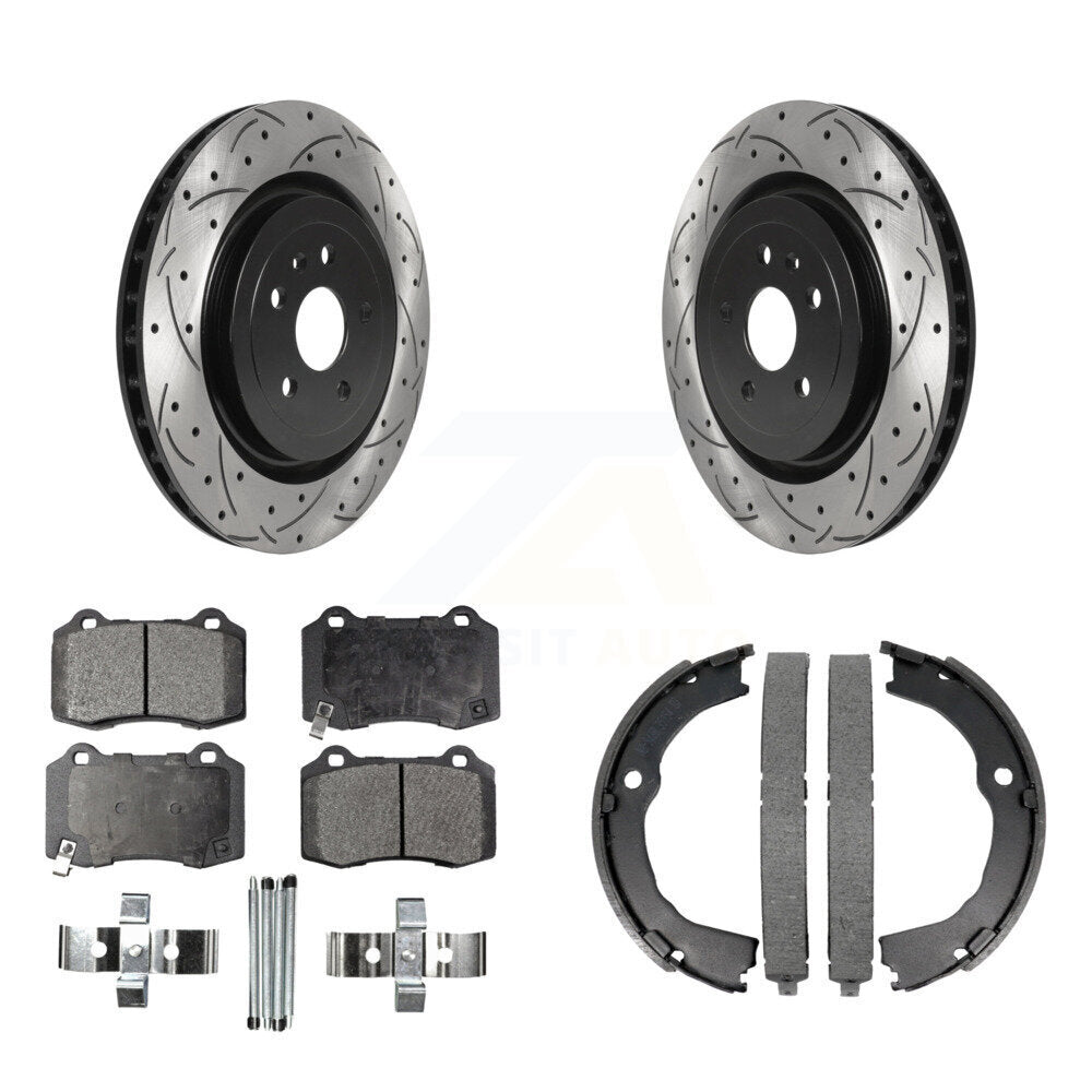 Kit de chaussures de stationnement avec disques arrière percés et fendus, plaquettes en céramique, pour Chevrolet