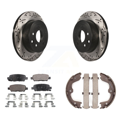 Kit de chaussures de stationnement à disques arrière, Rotors percés et fendus, plaquettes en céramique, pour INFINITI