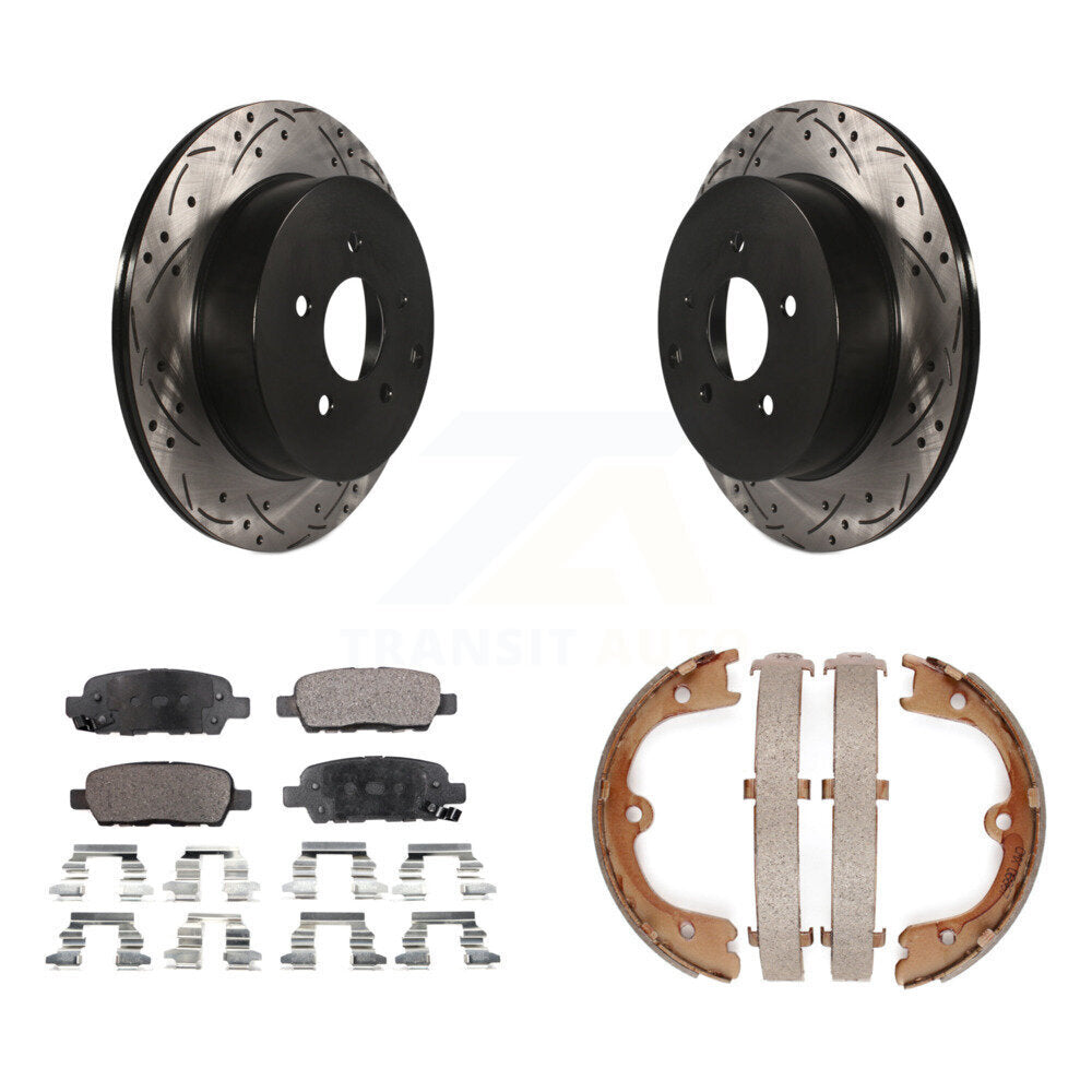 Kit de chaussures de stationnement à disques arrière, Rotors percés et fendus, plaquettes en céramique, pour INFINITI