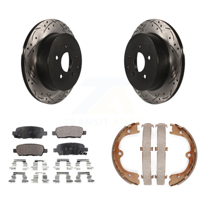 Kit de chaussures de stationnement à disques arrière, Rotors percés et fendus, plaquettes en céramique, pour INFINITI