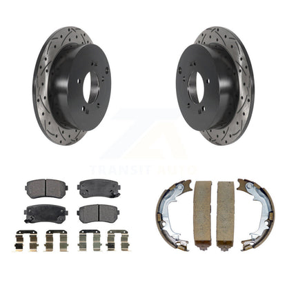 Kit de chaussures de stationnement à disques arrière, Rotors percés et fendus, plaquettes en céramique, pour Hyundai