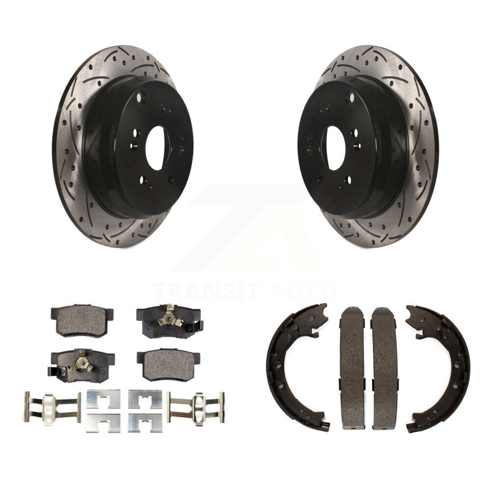 Kit de chaussures de stationnement à disque arrière, Rotors percés et fendus, plaquettes en céramique, pour Honda CR-