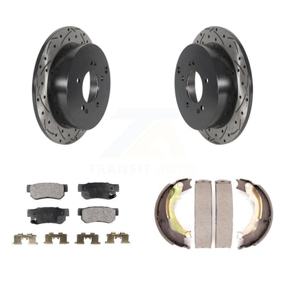 Kit de chaussures de stationnement à disque arrière, Rotors percés et fendus, plaquettes en céramique, pour Hyundai F