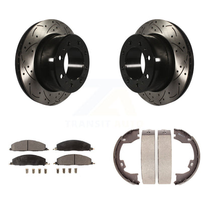 Kit de chaussures de stationnement à disque arrière, Rotors percés et fendus, plaquettes en céramique, pour Ram 3500