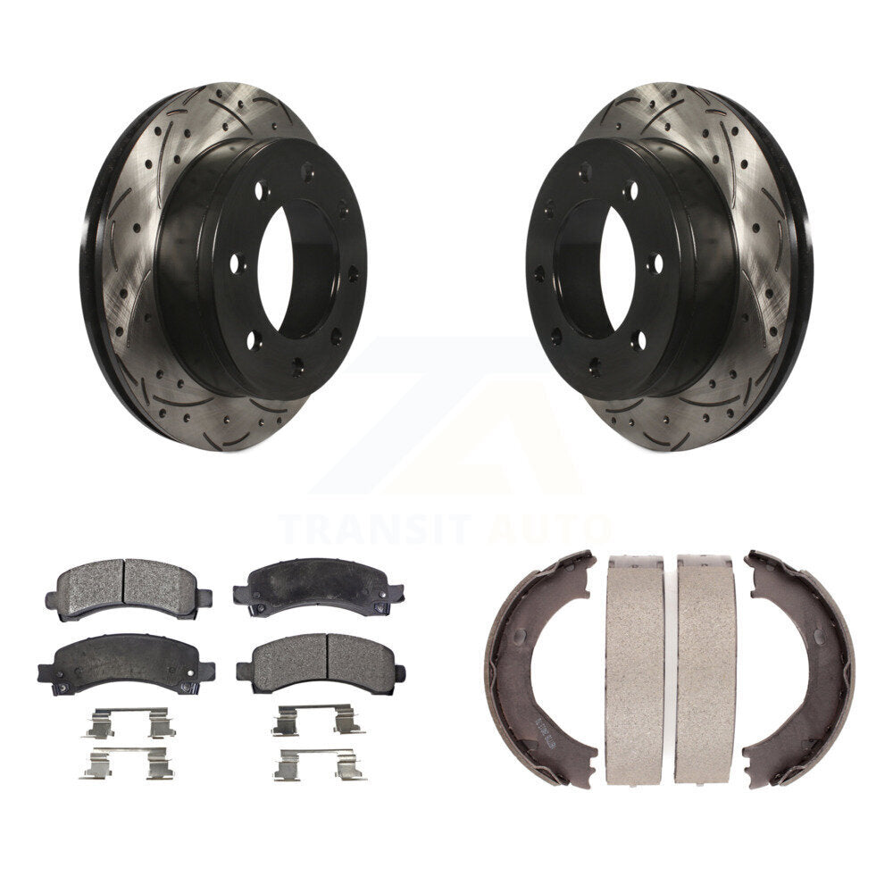 Kit de chaussures de stationnement avec disques arrière percés et fendus, plaquettes en céramique, pour Chevrolet