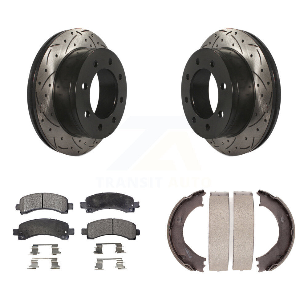 Kit de chaussures de stationnement avec disques arrière percés et fendus, plaquettes en céramique, pour Chevrolet