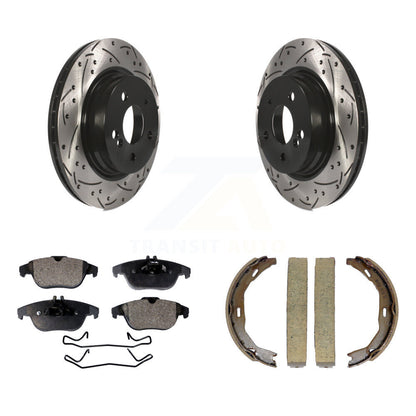 Kit de chaussures de stationnement à disques arrière, Rotors percés et fendus, plaquettes en céramique, pour C300 C350