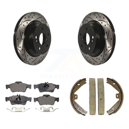 Kit de chaussures de stationnement à disques arrière, Rotors percés et fendus, plaquettes en céramique, pour E350 E400