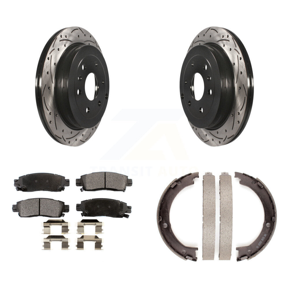 Kit de chaussures de stationnement à disque arrière, Rotors percés et fendus, plaquettes en céramique, pour GMC Acadi