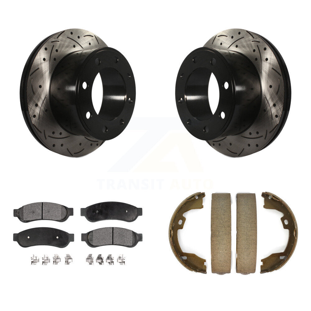 Kit de chaussures de stationnement à disque arrière, Rotors percés et fendus, plaquettes en céramique, pour Ford F-35