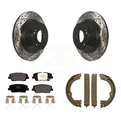 Kit de chaussures de stationnement à disque arrière, Rotors percés et fendus, plaquettes en céramique, pour Hyundai F