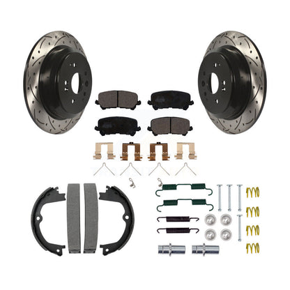 Disque arrière, Rotors percés et fendus, plaquettes en céramique, Kit de quincaillerie pour chaussures de stationnement pour