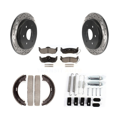 Disque arrière, Rotors percés et fendus, plaquettes en céramique, Kit de quincaillerie pour chaussures de stationnement pour