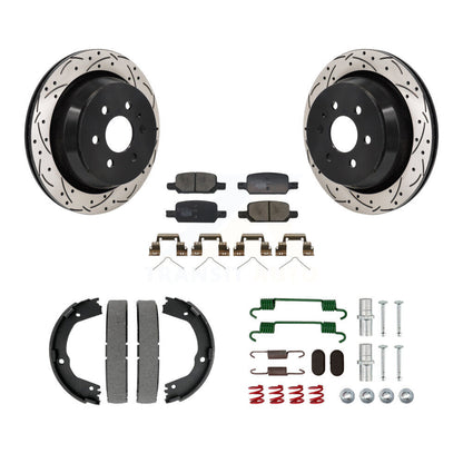 Disque arrière, Rotors percés et fendus, plaquettes en céramique, Kit de quincaillerie pour chaussures de stationnement pour