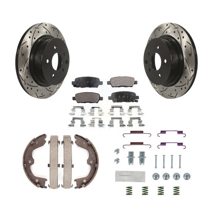 Disque arrière, Rotors percés et fendus, plaquettes en céramique, Kit de quincaillerie pour chaussures de stationnement pour