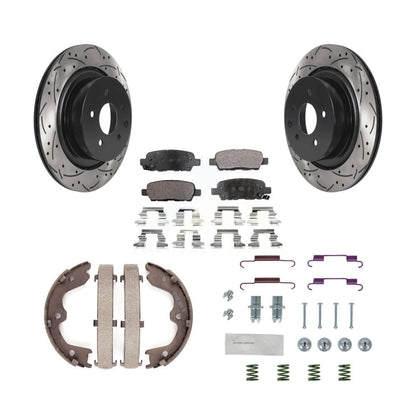 Disque arrière, Rotors percés et fendus, plaquettes en céramique, Kit de quincaillerie pour chaussures de stationnement pour