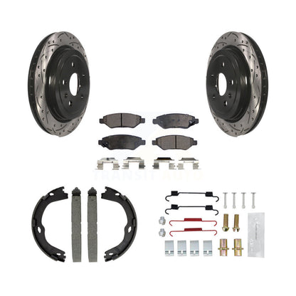 Disque arrière, Rotors percés et fendus, plaquettes en céramique, Kit de quincaillerie pour chaussures de stationnement pour