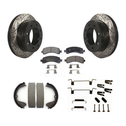 Disque arrière, Rotors percés et fendus, plaquettes en céramique, Kit de quincaillerie pour chaussures de stationnement pour