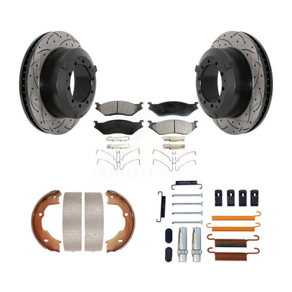 Disque arrière, Rotors percés et fendus, plaquettes en céramique, Kit de quincaillerie pour chaussures de stationnement pour